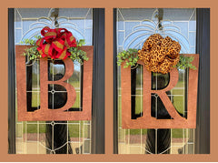 Square Monogrammed Doorhanger with Bow | ITG Creations™