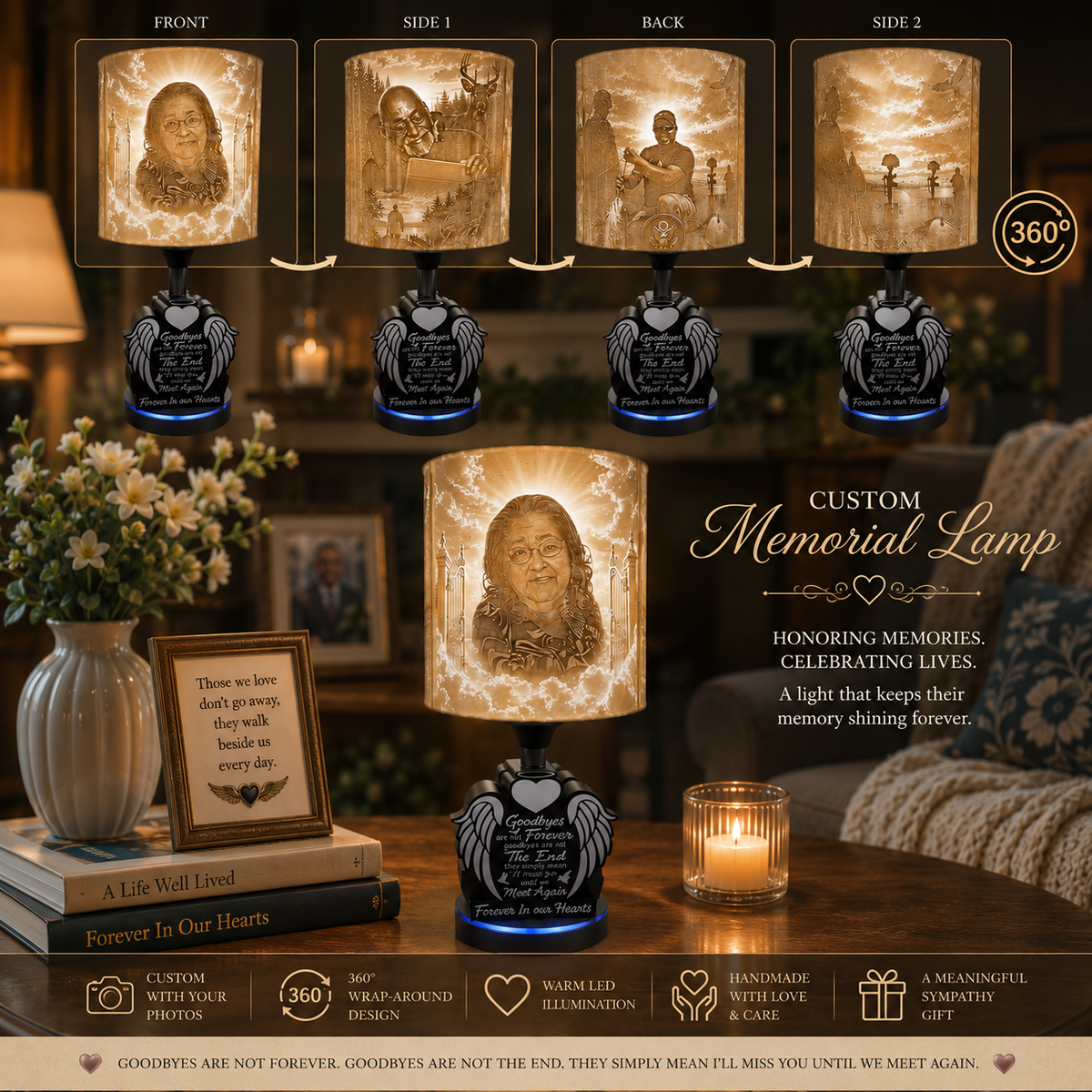 🕊️ Custom Memorial Memory Lamp – A Light That Keeps Their Memory Shining 🕊️ - ITG Creations™